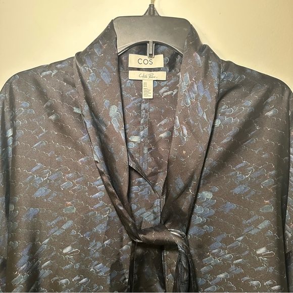 COS X Chris Perani Patterned Art To Wear Scarf Dress Draped Retro Lagenlook 12 - Picture 4 of 15